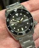 Seiko 5 Sports SKX Street Stonewash Black Dial Silver Steel Strap Watch for Men - SRPL79K1 Authentic Buy Shop Now