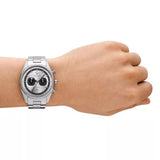 Emporio Armani Racer Chronograph Silver Dial Silver Steel Strap Watch for Men - AR11636 Buy Now By Emporio Armani