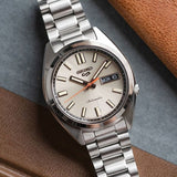 Seiko 5 Sports SNXS Series Automatic Beige Dial Silver Steel Strap Watch for Men - SRPK91K1 Buy Now By Seiko