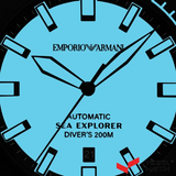 Emporio Armani Sea Explorer Turquoise Blue Dial Black Steel Strap Watch for Men - AR60084 Buy Now By Emporio Armani