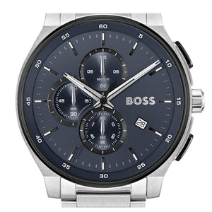 Hugo Boss Peak 2.0 Chronograph Blue Dial SIlver Steel Strap Watch for Men - 1514189 Authentic Buy Shop Now