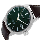 Seiko Presage Cocktail Time Automatic Green Dial Brown Leather Strap Watch for Men - SRPD37J1 Authentic Buy Shop Now