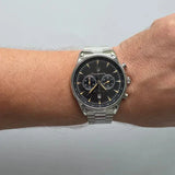 Maserati Tradizione Chronograph Black Dial Silver Steel Strap Watch for Men - R8873646004 Authentic Buy Shop Now