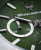 Maserati Stile Chronograph Green Dial Silver Steel Strap Watch for Men - R8873642011 Authentic Buy Shop Now