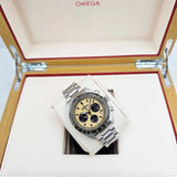 Seiko Prospex Speedtimer Solar Chronograph Gold Dial Silver Steel Strap Watch for Men - SSC817 Authentic Buy Shop Now
