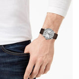 Tissot T-Sport Gent XL Silver Dial Brown Leather Strap Watch for Men - T116.410.16.037.00 Authentic Buy Shop Now