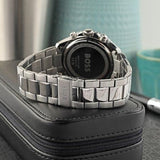 Hugo Boss Skytraveller Chronograph Grey Dial Silver Steel Strap Watch for Men - 1514151 Buy Now By Hugo Boss