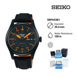 Seiko 5 Sports Flieger Pilot Automatic Black Dial Black Nylon Strap Watch for Men - SRPH33K1 Authentic Buy Shop Now