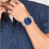 Burberry Classic Blue Dial Silver Steel Strap Watch for Men - BU10007 Authentic Buy Shop Now
