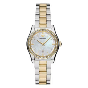 Emporio Armani Federica Mother of Pearl Dial Two Tone Steel Strap Watch for Women - AR11559 Buy Now By Emporio Armani