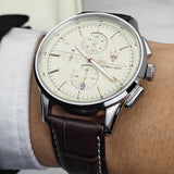 Maserati Sorpasso Chronograph White Dial Brown Leather Strap Watch for Men - R8871624010 Authentic Buy Shop Now