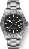 Tudor Black Bay Pro Black Dial Silver Steel Strap Watch for Men - M79470-0001