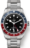 Tudor Black Bay GMT Black Dial Silver Steel Strap Watch for Men - M79830RB-0001