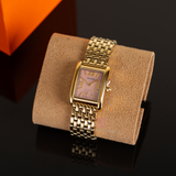 Tory Burch Eleanor Mother of Pearl Pink Dial Gold Steel Strap Watch for Women - TBW1077 Buy Now By Tory Burch