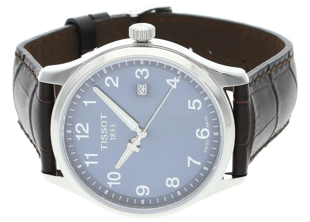 Tissot T-Sport Gent XL Blue Dial Brown Leather Strap Watch for Men - T116.410.16.047.00 Authentic Buy Shop Now