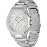 Hugo Boss Taper Chronograph White Dial Silver Steel Strap Watch for Men - 1514087 Authentic Buy Shop Now