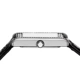 Emporio Armani Two Hand Crystals Silver Dial Black Leather Strap Watch for Women - AR11623 Buy Now By Emporio Armani