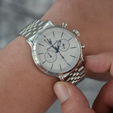 Maserati Epoca Chronograph White Dial Silver Steel Strap Watch for Men - R8873618034 Authentic Buy Shop Now