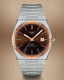 Tissot PRX Powermatic 80 18K Gold Brown Dial Silver Steel Strap Watch for Men - T931.407.41.291.00 Authentic Buy Shop Now