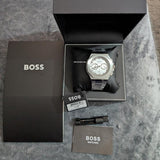 Hugo Boss Taper Chronograph White Dial Silver Steel Strap Watch for Men - 1514087 Authentic Buy Shop Now