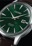 Seiko Presage Cocktail Time Automatic Green Dial Brown Leather Strap Watch for Men - SRPD37J1 Authentic Buy Shop Now