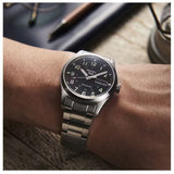 Seiko 5 Sports Flieger Automatic Black Dial Silver Steel Strap Watch for Men - SRPH27K1 Authentic Buy Shop Now