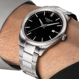 Tissot PR 100 Black Dial Silver Steel Strap Watch for Men - T150.410.11.051.00 Authentic Buy Shop Now