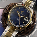 Maserati Competizione Blue Dial Two Tone Steel Strap Watch for Men - R8853100027 Authentic Buy Shop Now