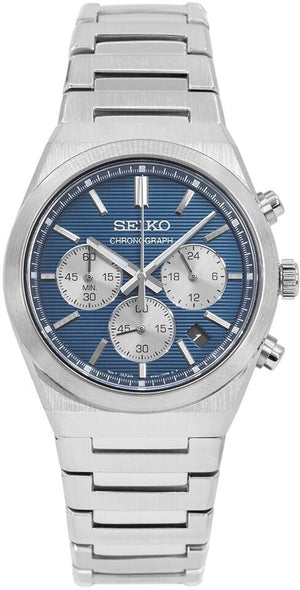 Seiko Conceptual Chronograph Blue Dial Silver Steel Strap Watch for Men- SSB453P1 Authentic Buy Shop Now