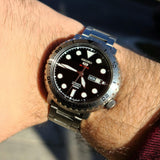 Seiko 5 Sports Automatic Black Dial Silver Steel Strap Watch for Men - SRPC61J1 Buy Now By Seiko