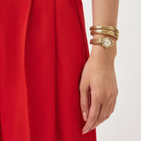 Just Cavalli Mesmerizing White Dial Gold Steel Strap Watch for Women - JC1L304M0025