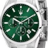 Maserati Attrazione Chronograph Green Dial Silver Steel Strap Watch for Men - R8853151011 Authentic Buy Shop Now