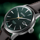 Seiko Presage Cocktail Time Automatic Green Dial Brown Leather Strap Watch for Men - SRPD37J1 Authentic Buy Shop Now