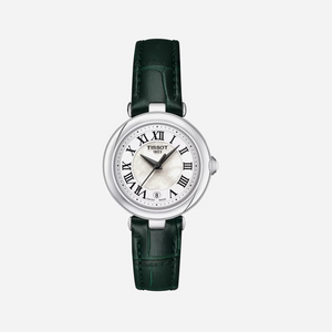 Tissot Bellissima Small Lady Mother of Pearl Dial Green Leather Strap Watch for Women - T126.010.16.113.02 Authentic Buy Shop Now
