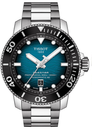 Tissot Seastar 2000 Professional Powermatic 80 Blue Dial Silver Steel Strap Watch for Men - T120.607.11.041.00 Authentic Buy Shop Now