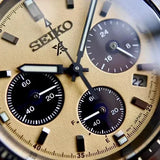Seiko Prospex Speedtimer Solar Chronograph Gold Dial Silver Steel Strap Watch for Men - SSC817 Authentic Buy Shop Now