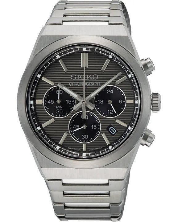 Seiko Conceptual Chronograph Grey Dial Silver Steel Strap Watch for Men - SSB455P1 Authentic Buy Shop Now