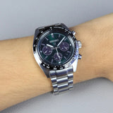 Seiko Prospex Speedtimer Solar Chronograph Green Dial Silver Steel Strap Watch for Men - SSC933 Authentic Buy Shop Now