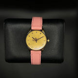 Gucci G Timeless Gold Dial Pink Leather Strap Watch for Women - YA1265041 Authentic Buy Shop Now