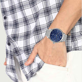 Burberry Classic Blue Dial Silver Steel Strap Watch for Men - BU10007 Authentic Buy Shop Now