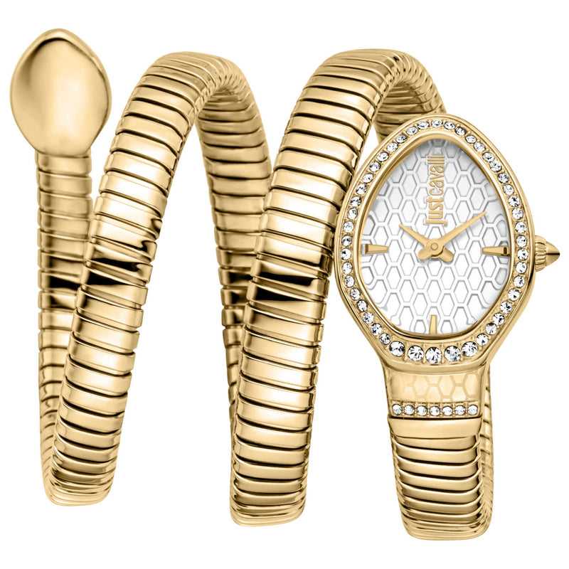 Just Cavalli Carezza Silver Dial Gold Steel Strap Watch for Women - JC1L372M0025 Authentic Buy Shop Now