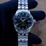 Seiko Presage Cocktail Time Automatic Green Dial Silver Steel Strap Watch for Men - SRPE15J1 Authentic Buy Shop Now