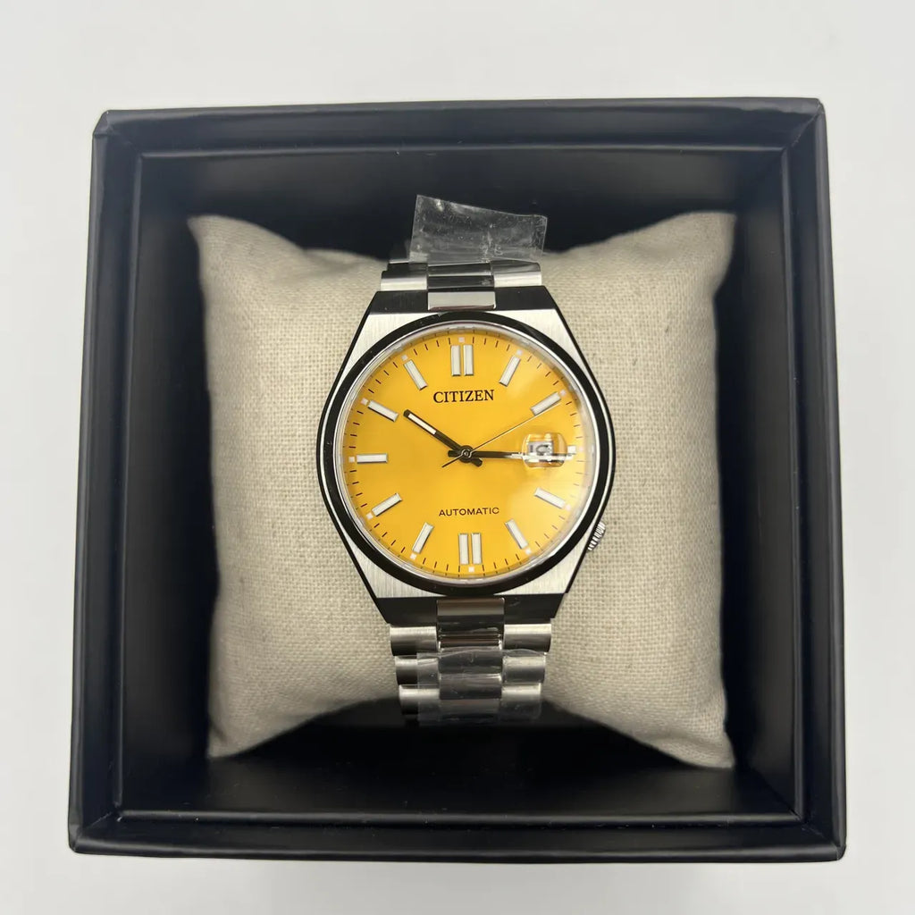 Citizen Tsuyosa Automatic Yellow Dial Silver Steel Strap Watch for Men - NJ0150-56Z Authentic Buy Shop Now