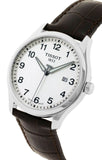 Tissot T-Sport Gent XL Silver Dial Brown Leather Strap Watch for Men - T116.410.16.037.00 Authentic Buy Shop Now