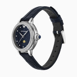 Emporio Armani Mia Moonphase Blue Dial Blue Leather Strap Watch for Women - AR11629 Buy Now By Emporio Armani
