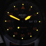 Seiko 5 Sports Flieger Pilot Automatic Black Dial Black Nylon Strap Watch for Men - SRPH33K1 Authentic Buy Shop Now
