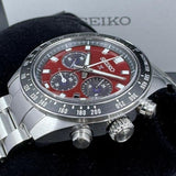 Seiko Prospex US Special Edition Speedtimer Solar Chronograph Red Dial Silver Steel Strap Watch for Men - SSC927 Buy Now By Seiko