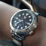 Seiko 5 Sports Automatic Black Dial Silver Steel Strap Watch for Men - SRPC61J1 Buy Now By Seiko