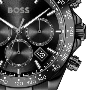 Hugo Boss Hero 2.0 Chronograph Black Dial Black Steel Strap Watch for Men - 1514271 Authentic Buy Shop Now