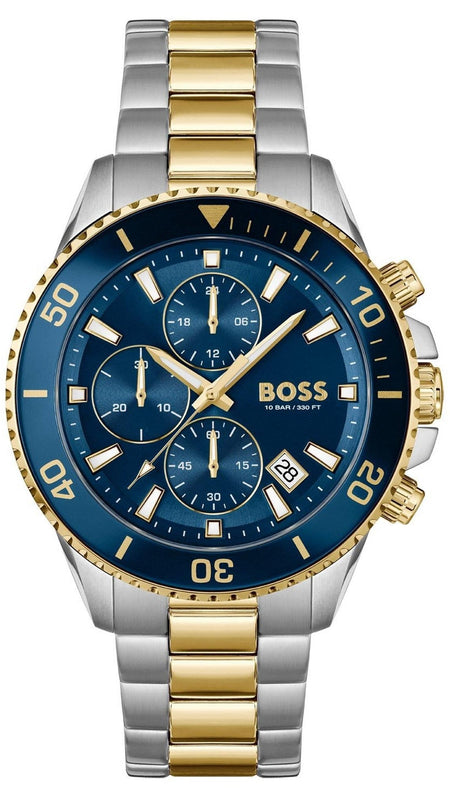 Hugo Boss Admiral Chronograph Blue Dial Two Tone Steel Strap Watch for Men - 1514257 Buy Now By Hugo Boss